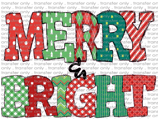 CHR 286 Merry and Bright Gingham Chevron Stripe Letters