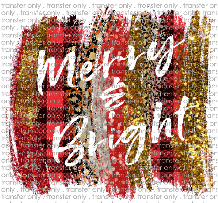 CHR 303 Merry Bright Red Buffalo Leopard and Gold Glitter