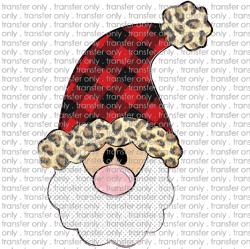 CHR 358 Santa tall hat buffalo plaid leopard