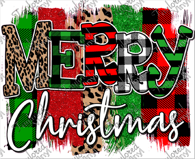 CHR 469 Merry Christmas Plaid with Brushstroke