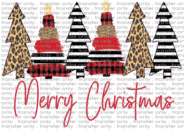 CHR 478 Merry Christmas Tree leopard brush