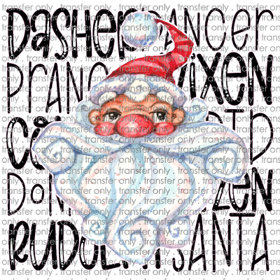 CHR 653 Santa Typography - Sublimation and Decal Only