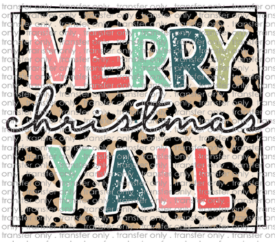 CHR 665 Merry Christmas Yall Leopard