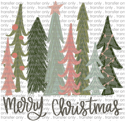 CHR 795 Christmas Trees Pink & Green