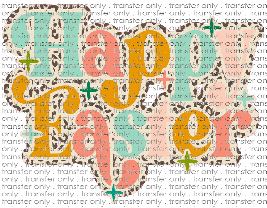 FAITH 39 Happy Easter Retro Leopard