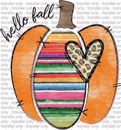 FALL 31 Hello Fall Serape Pumpkin