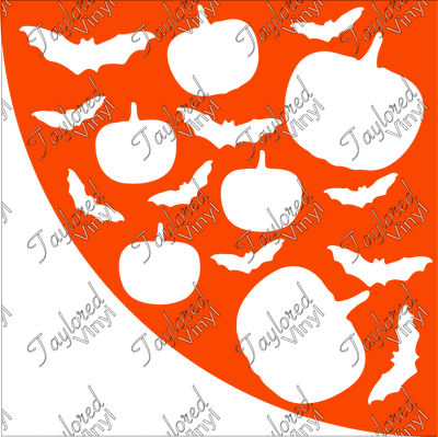 Halloween Bats & Pumpkins Acrylic Bleach Sleeve Stencil