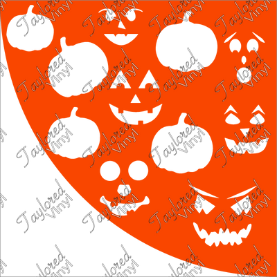 Halloween Pumpkin & Jack o Lantern Acrylic Bleach Sleeve Stencil