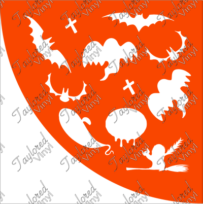 Halloween Spooky Theme Acrylic Bleach Sleeve Stencil