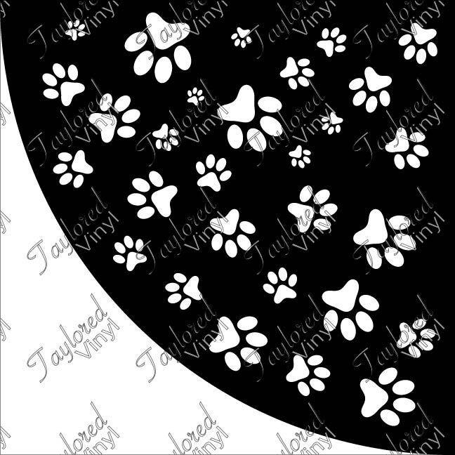 Paw Prints Acrylic Bleach Sleeve Stencil