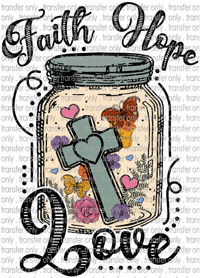 QUT 74 Faith Hope Love Jar