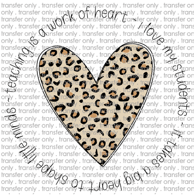 SCH 460 Teacher Leopard Tan Heart