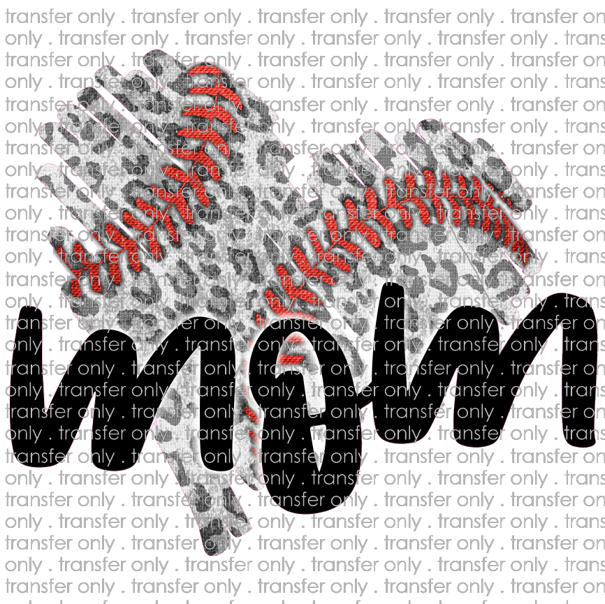 SPT 154 Mom White Leopard Baseball