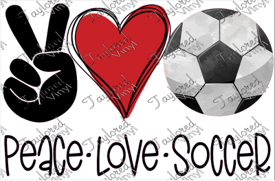 SPT 199 Peace Love Soccer Red Heart