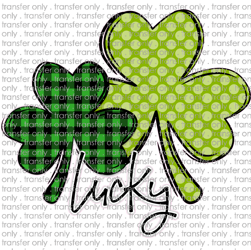 STP 25 Lucky double clover plaid dots