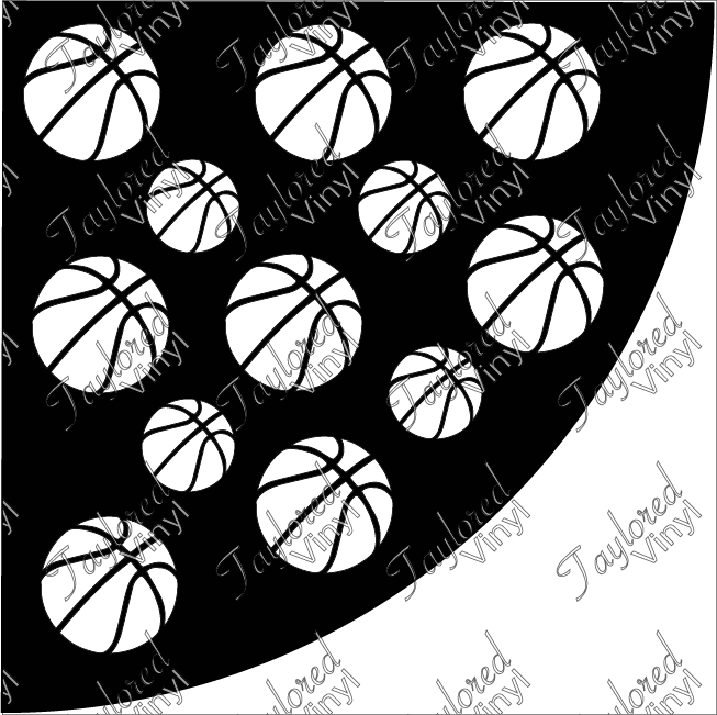 Small Basketballs Acrylic Bleach Sleeve Stencil