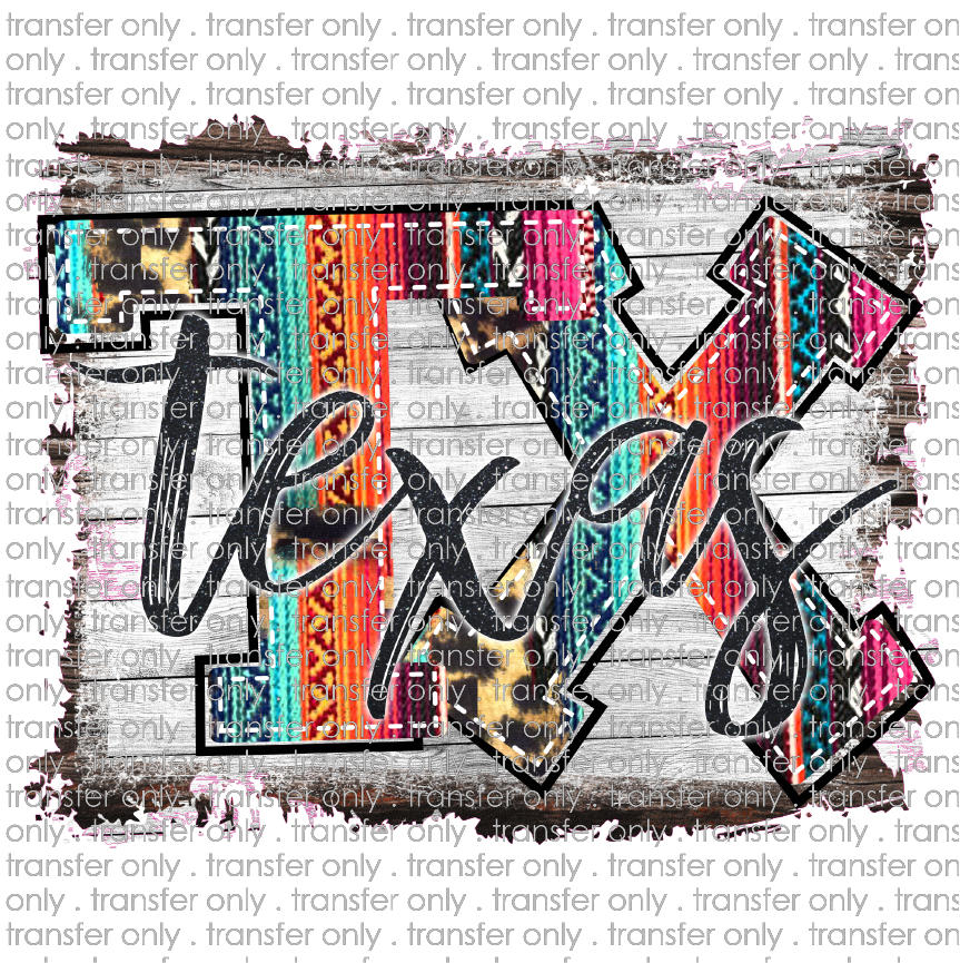 TX 55 Serape with Wood Background