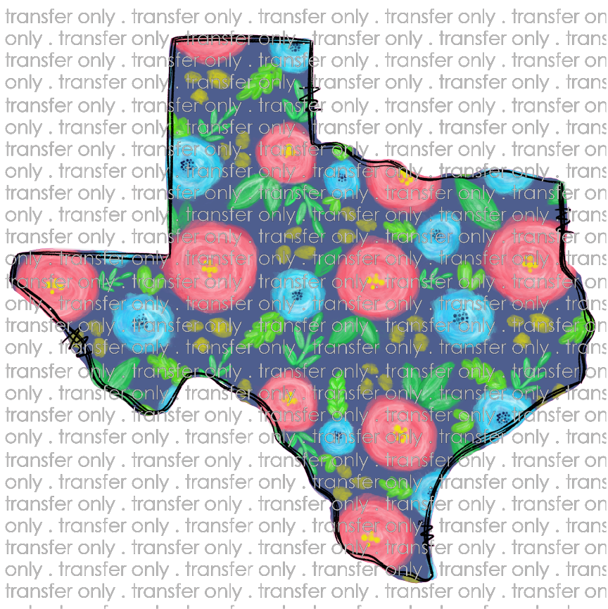 TX 56 Blue Floral Texas