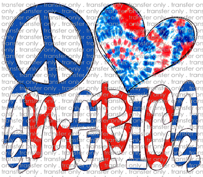 USA 94 Peace Love America Heart