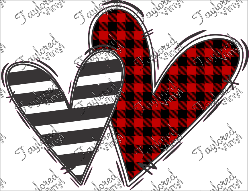 VAL 130 Double Heart Stripe Plaid