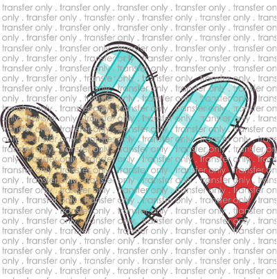 VAL 153 Heart trio leopard plaid