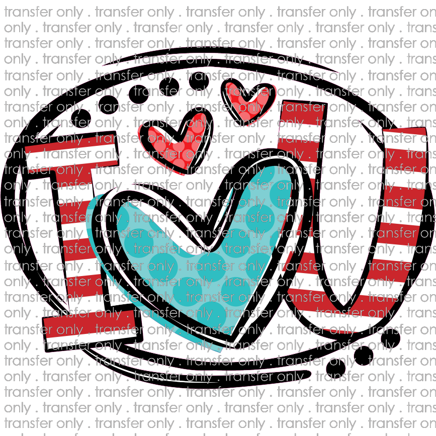 VAL 159 I heart you background blue red