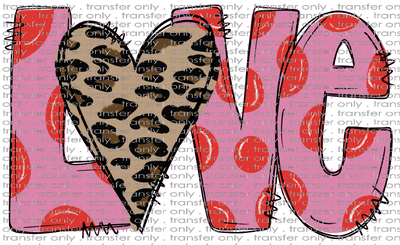 VAL 185 Love Leopard Heart Letters