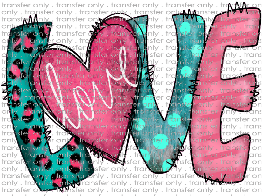 VAL 188 Love Blue and Pink Letters with Heart