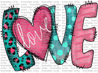 VAL 188 Love Blue and Pink Letters with Heart