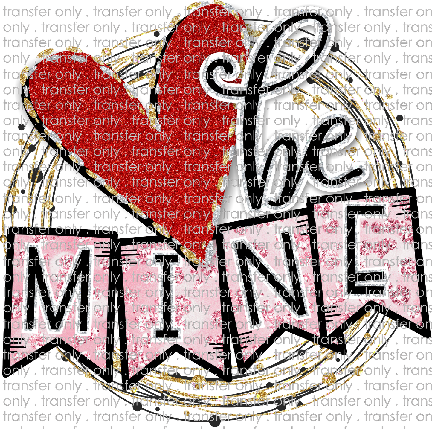 VAL 18 Be Mine Banner Circle Red Hearts