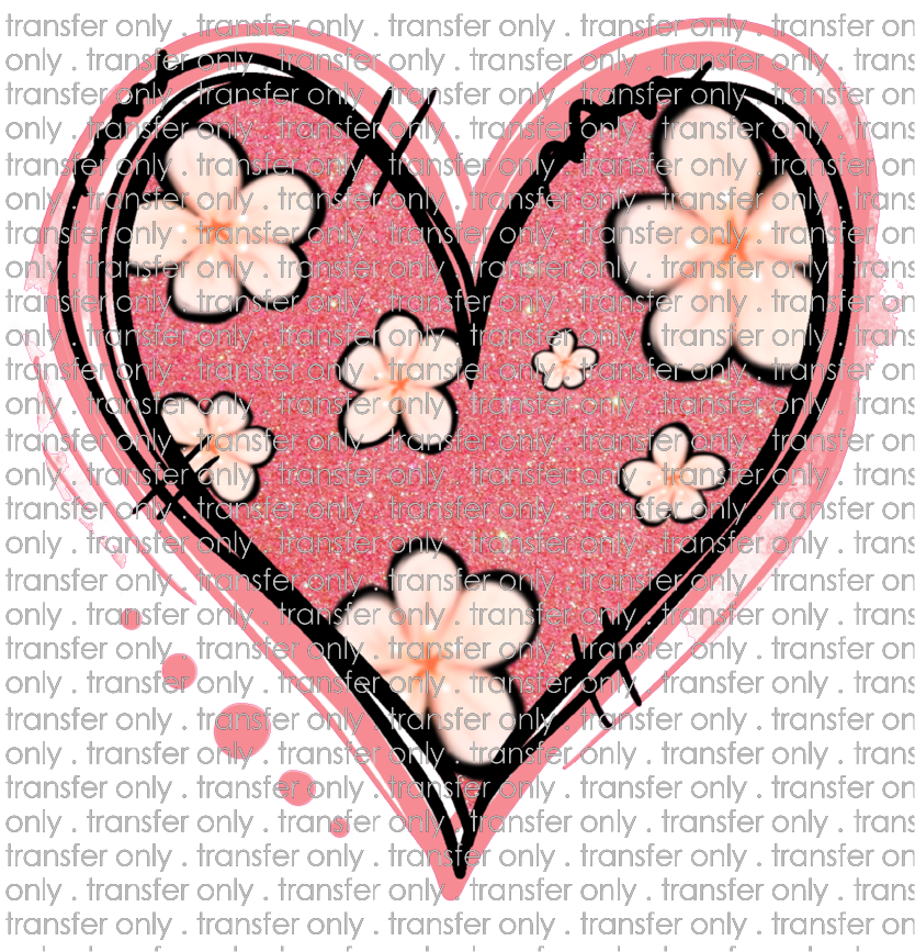 VAL 219 Floral Pink Glitter Heart