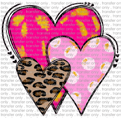 VAL 233 Hearts Leopard Gold Pink