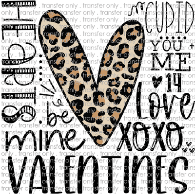 VAL 296 Valentines Leopard Heart Typography